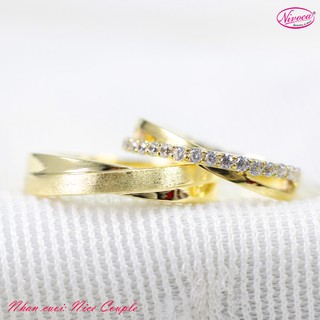 Nhẫn cặp Nice Couple 2, nhẫn đôi Bạc Ý S950 xi mạ vàng 18k