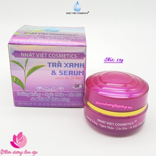 Kem dưỡng trắng, Ngừa nhăn, Ngăn lão hóa, Se khít lỗ chân lông Trà xanh và Serum NHẬT VIỆT COSMETICS - 13g