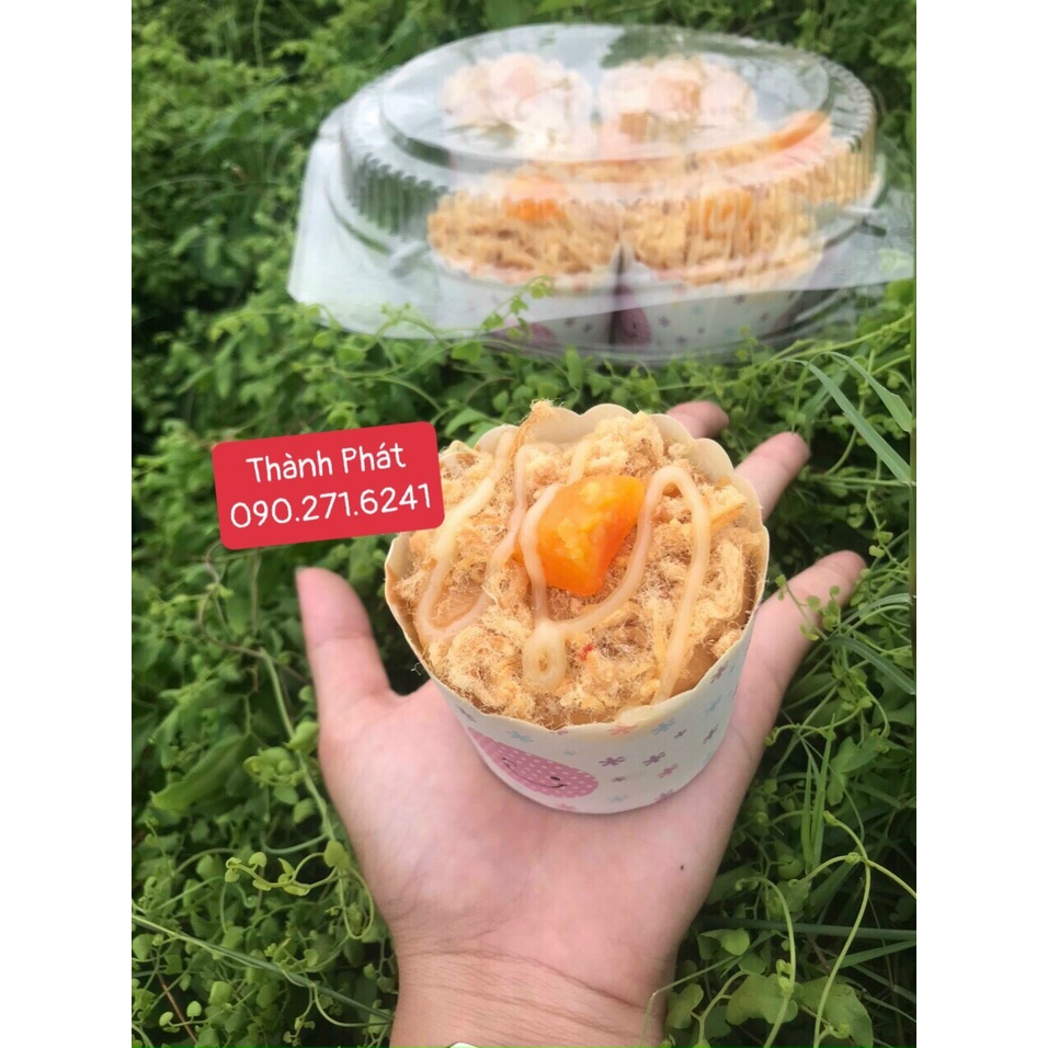 50 Ly cupcake lớn đựng bông lan trứng muối - Ly hoa văn đựng bánh kem mini