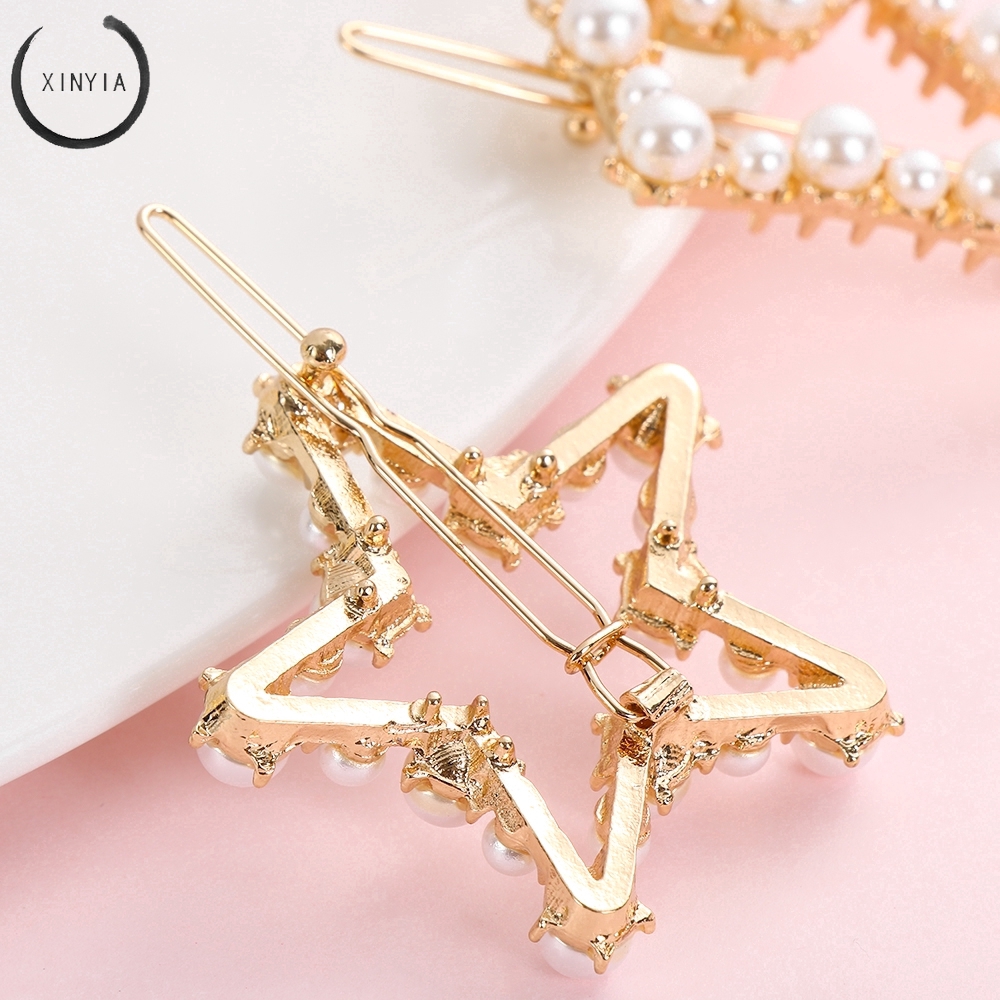 Kẹp tóc đính ngọc trai phong cách Hàn Quốc cho nữ