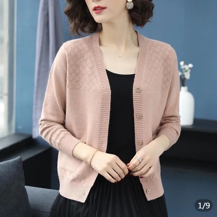 Áo Choàng Cardigan Dệt Kim Dáng Ngắn Thời Trang Thu Đông Hàng Mới Dành Cho Bạn Nữ 2021