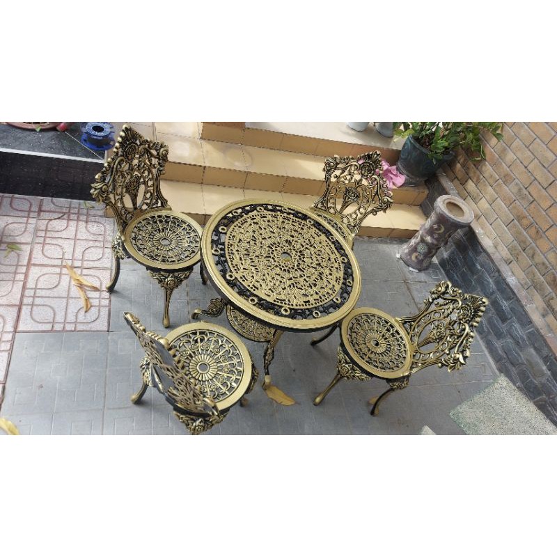 Bộ bàn ghế sân vườn nhôm đúc cao cấp