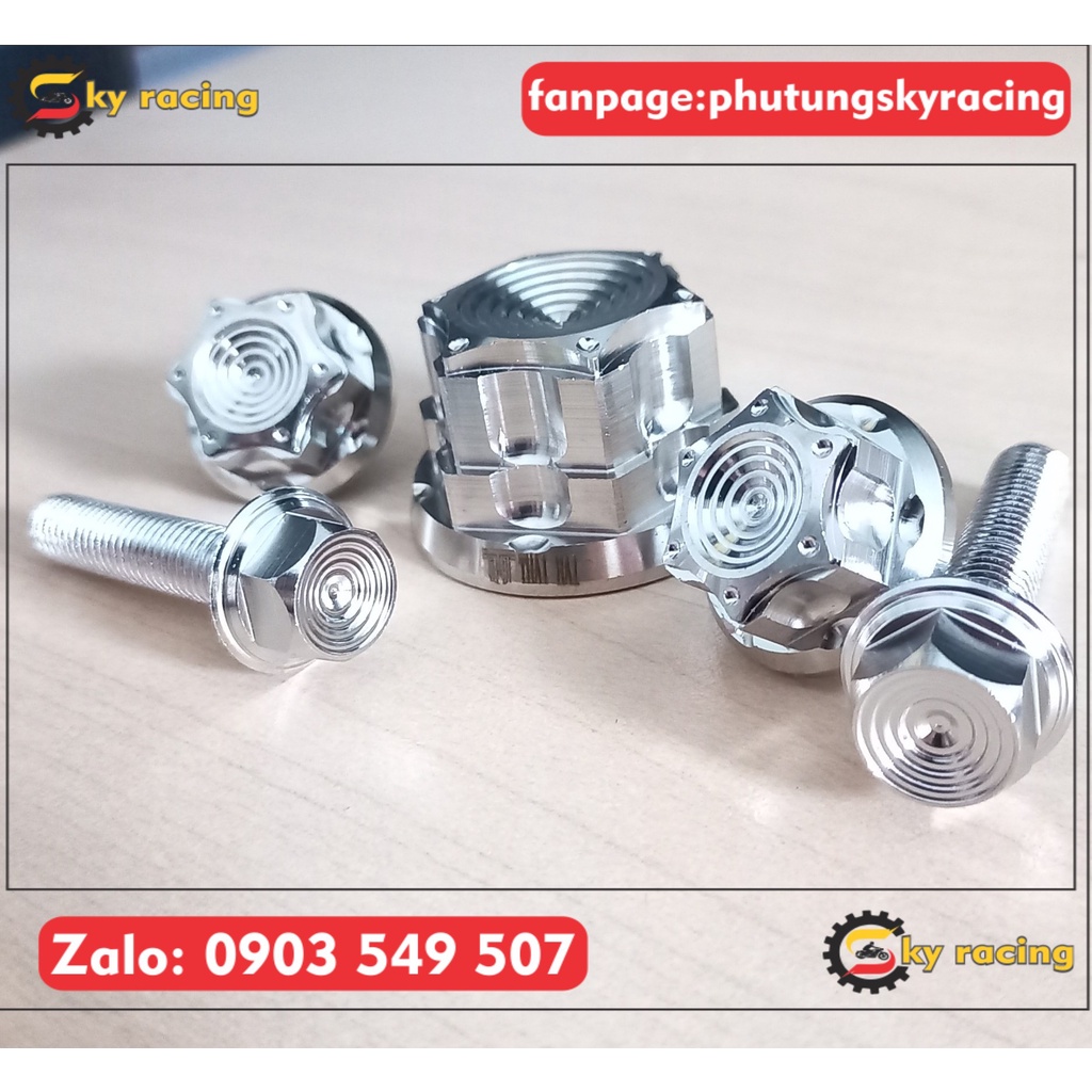 Bộ 5 con ốc chản pa INOX 304 kiểu thái gắn cho Sonic, Raider Fi