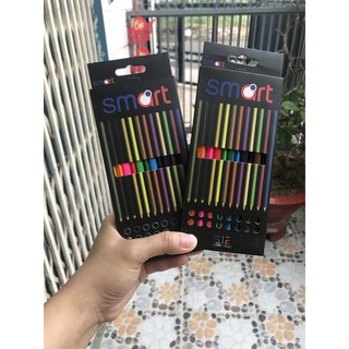 BÚT CHÌ MÀU 12 MÀU SMART ( nét bút đẹp và êm khi tô )