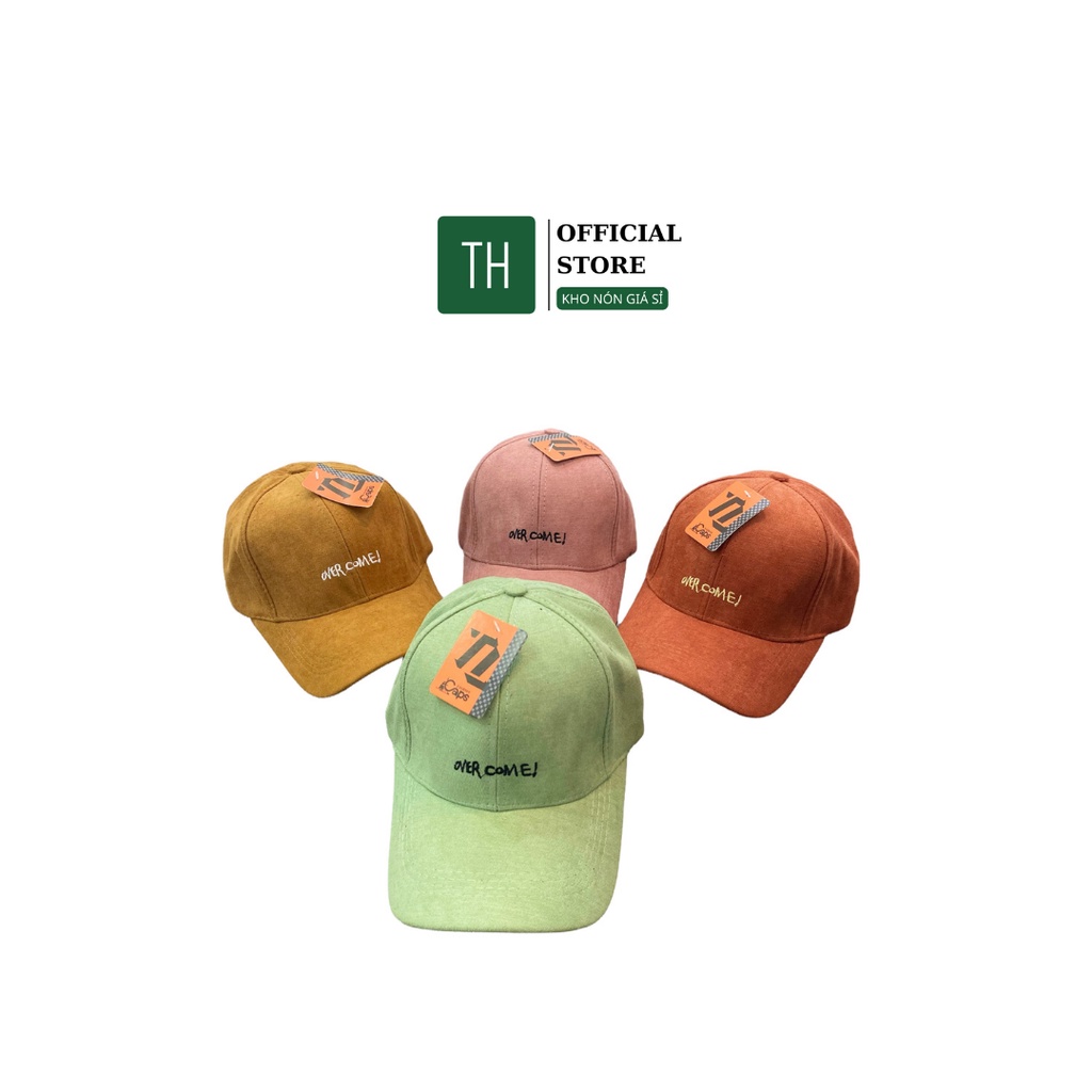 Mũ Lưỡi Trai - NÓN KẾT NAM NỮ THÊU Over Come Chất Vải Nhung Gân Nhiều Màu Đẹp Phong Cách Nón Unisex