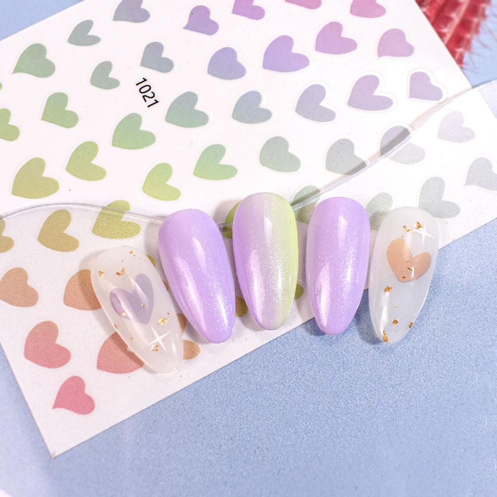 MOCHO Miếng Dán Trang Trí Móng Tay Hình Cầu Vồng Mặt Cười Ngôi Sao Xinh Xắn