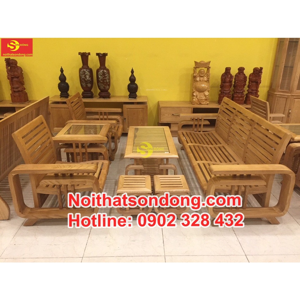 Bàn ghế gỗ sồi | sofa tay vuông lớn – LCMSF11