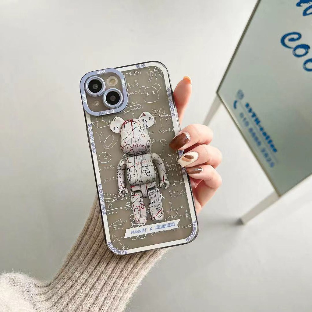 Luxury brand Bear brick Chemical equation Doodle bear phone cases for iphone 13 Pro Max i13 13pro 11 Pro Max i11 iX XS XR Xs MAX 7plus 8plus 7 PLUS 8 PLUS 12Pro 12 Pro Max Protective Back Cover