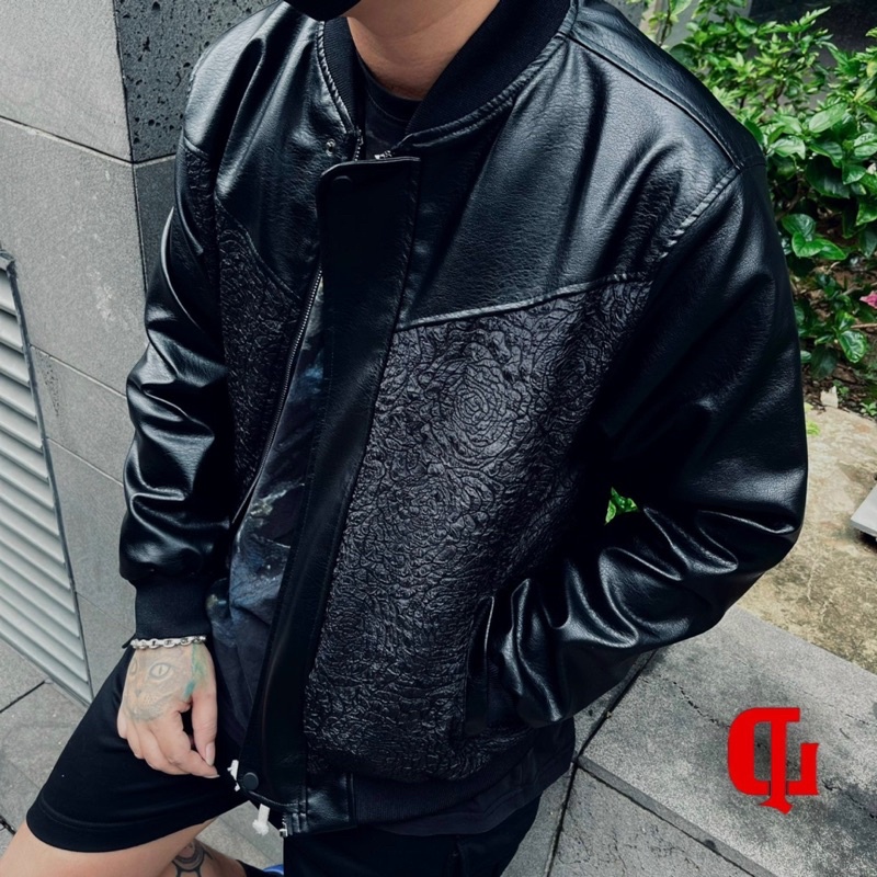 PU JACKET - Black Roses - LUOGÒ BRAND - áo khoác da nam