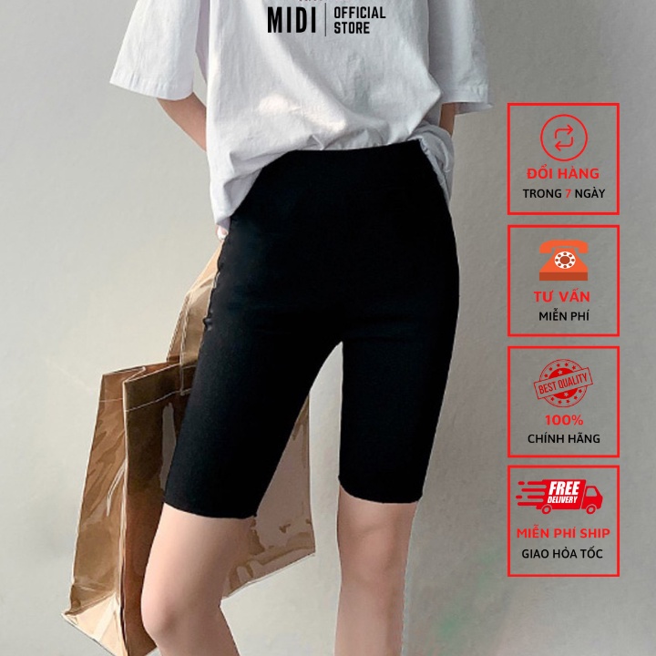 Quần legging ngố nữ Midi Official Store quần lửng có giãn 4 chiều