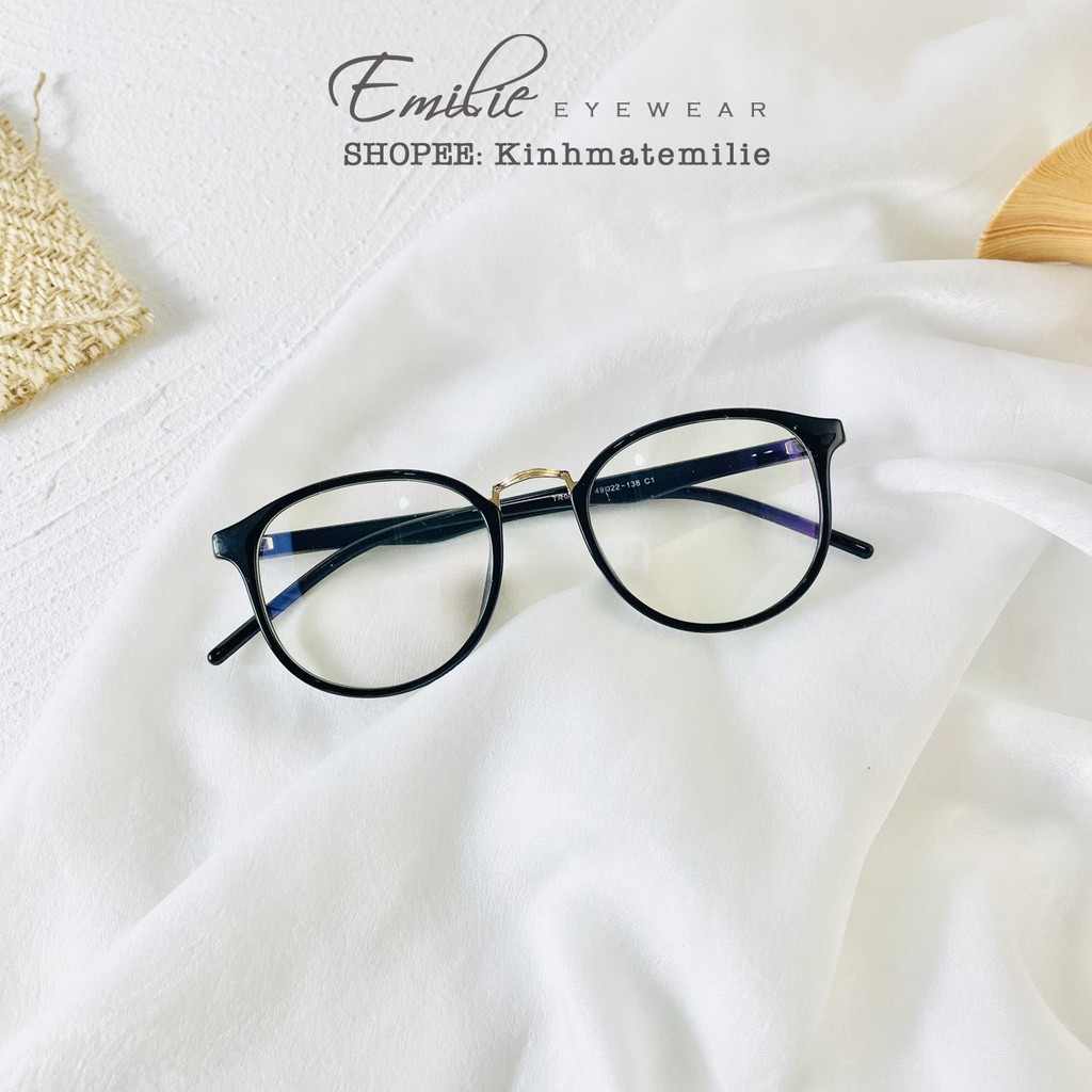 Gọng kính tròn nhựa dẻo mảnh nhẹ nam nữ Emilie eyewear phụ kiện thời trang 209