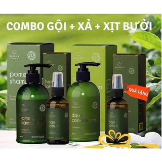 (MUA COMBO TẶNG 1 CHAI LOTION BƯỞI TRỊ GIÁ 120k) Combo chăm sóc tóc tinh dầu bưởi Vijully