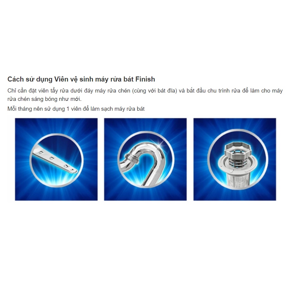 Vỉ 3 Viên vệ sinh máy rửa bát Finish