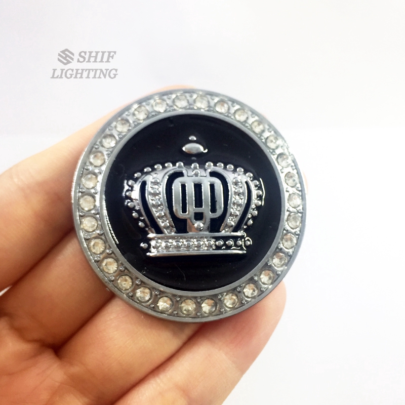 Logo kim loại kiểu vương miện đính đá 3D kiểu sang chảnh trang trí xe hơi