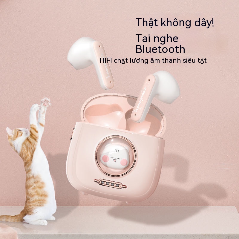 Tai Nghe Nhét Tai Bluetooth 2022 Mini Âm Thanh Siêu Lớn Giảm Tiếng Ồn Chất Lượng Cao Phong Cách Mới Cho Nữ