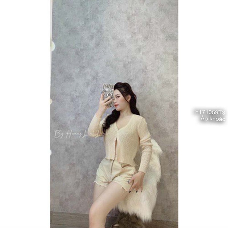 Áo khoác len mỏng tay dài