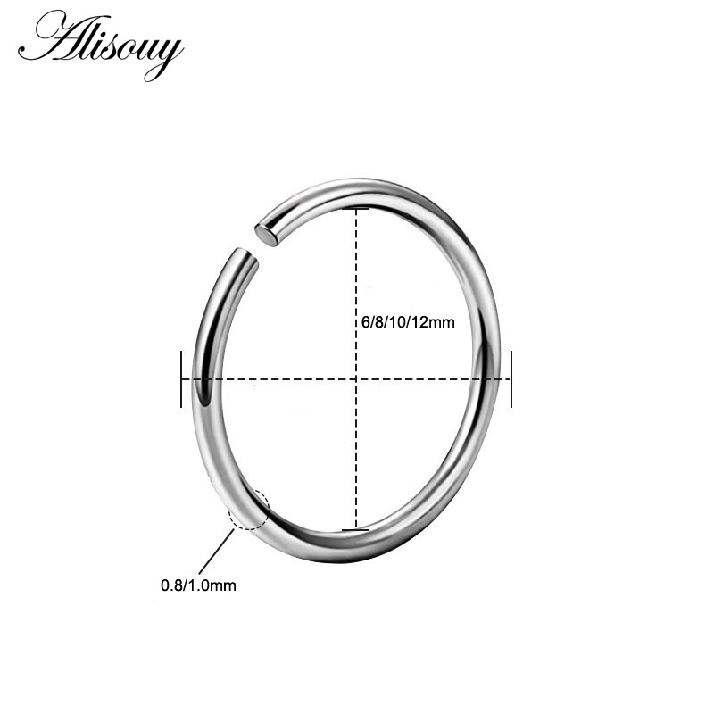 1 Khuyên Mũi Bằng Thép Không Gỉ Mạ Vàng Thời Trang alisouy 20g