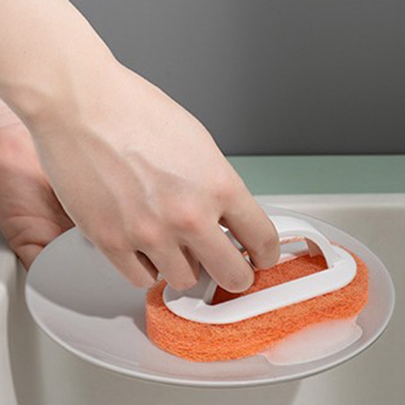Bàn Chải Mút Xốp Khử Trùng Mạnh Có Tay Cầm Không Làm Tổn Thương Tay Đa Năng Cho Nhà Bếp Nhà Tắm