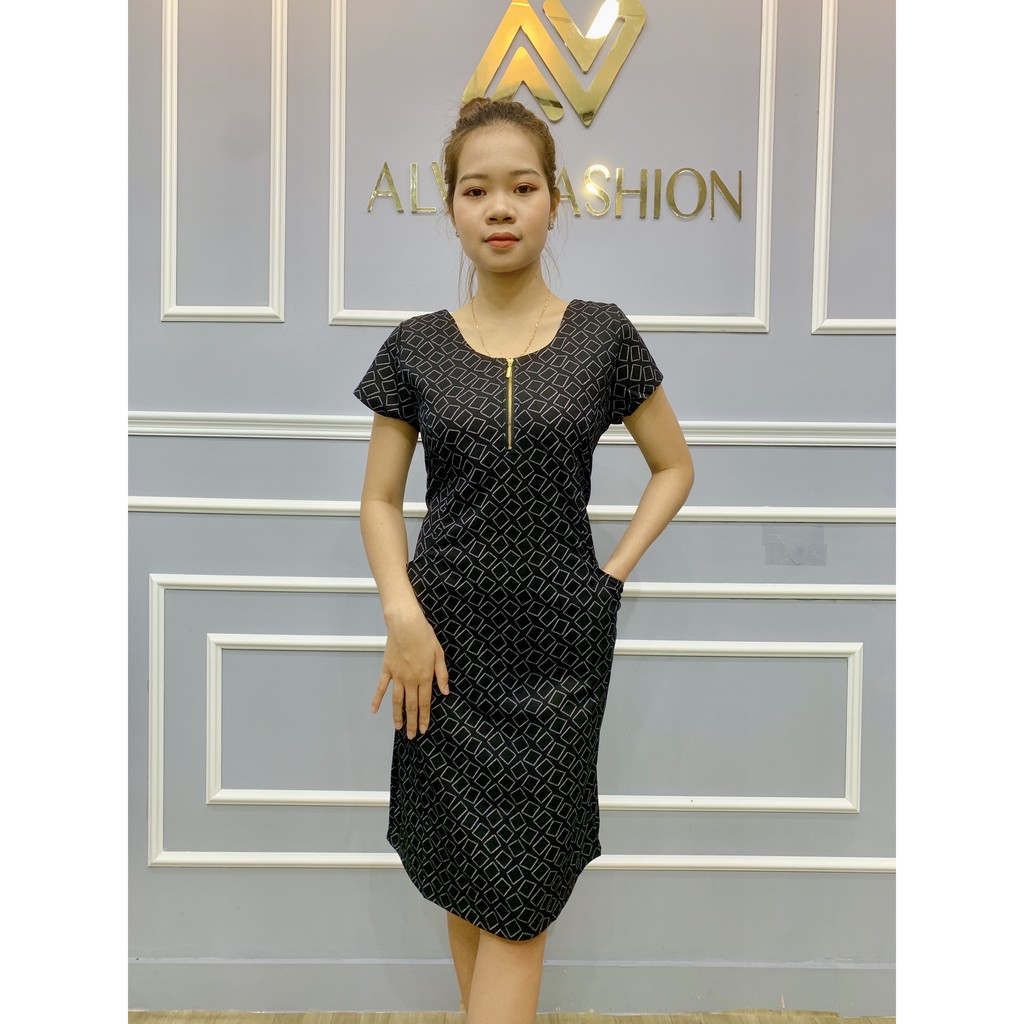 Đầm trung niên body ĐỦ SIZE co dãn tốt, thiết kế độc quyền thời trang Alva
