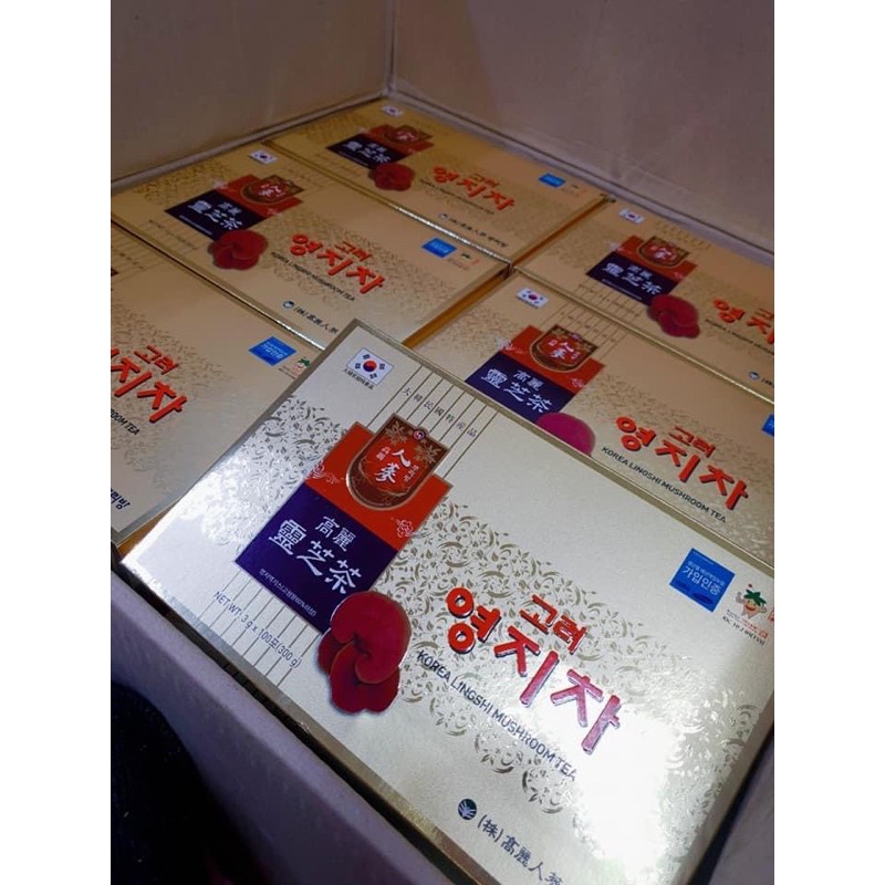 [HÀNG MỚI VỀ] Trà LINH CHI Hộp Vàng 100 gói Hàn Quốc