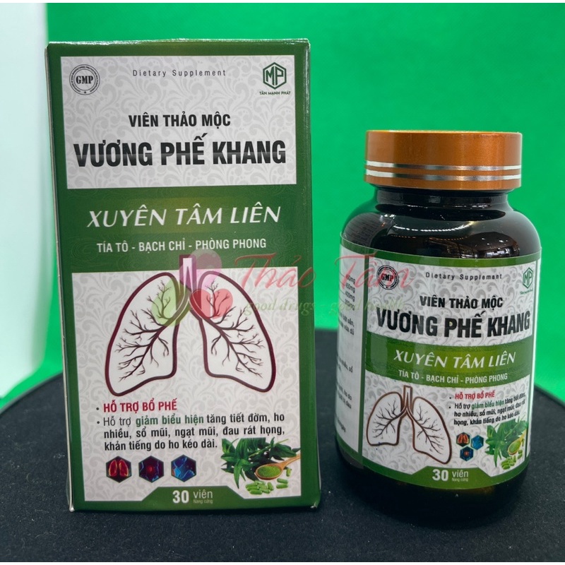 Viên uống bổ phổi VƯƠNG PHẾ KHANG Xuyên Tâm Liên H30V