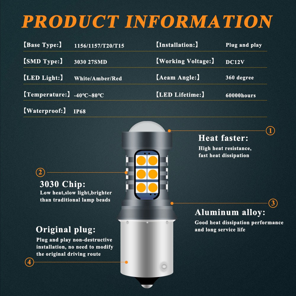 Đèn LED Kevanly T15 1156 DC12V dành cho xe hơi