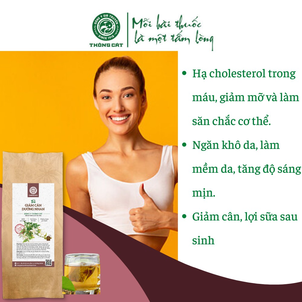 Tan mỡ bụng giảm cân Đông y gia truyền Thông cát (Since 1918) -  Combo kem tan mỡ và trà thảo mộc giảm cân HIỆU QUẢ