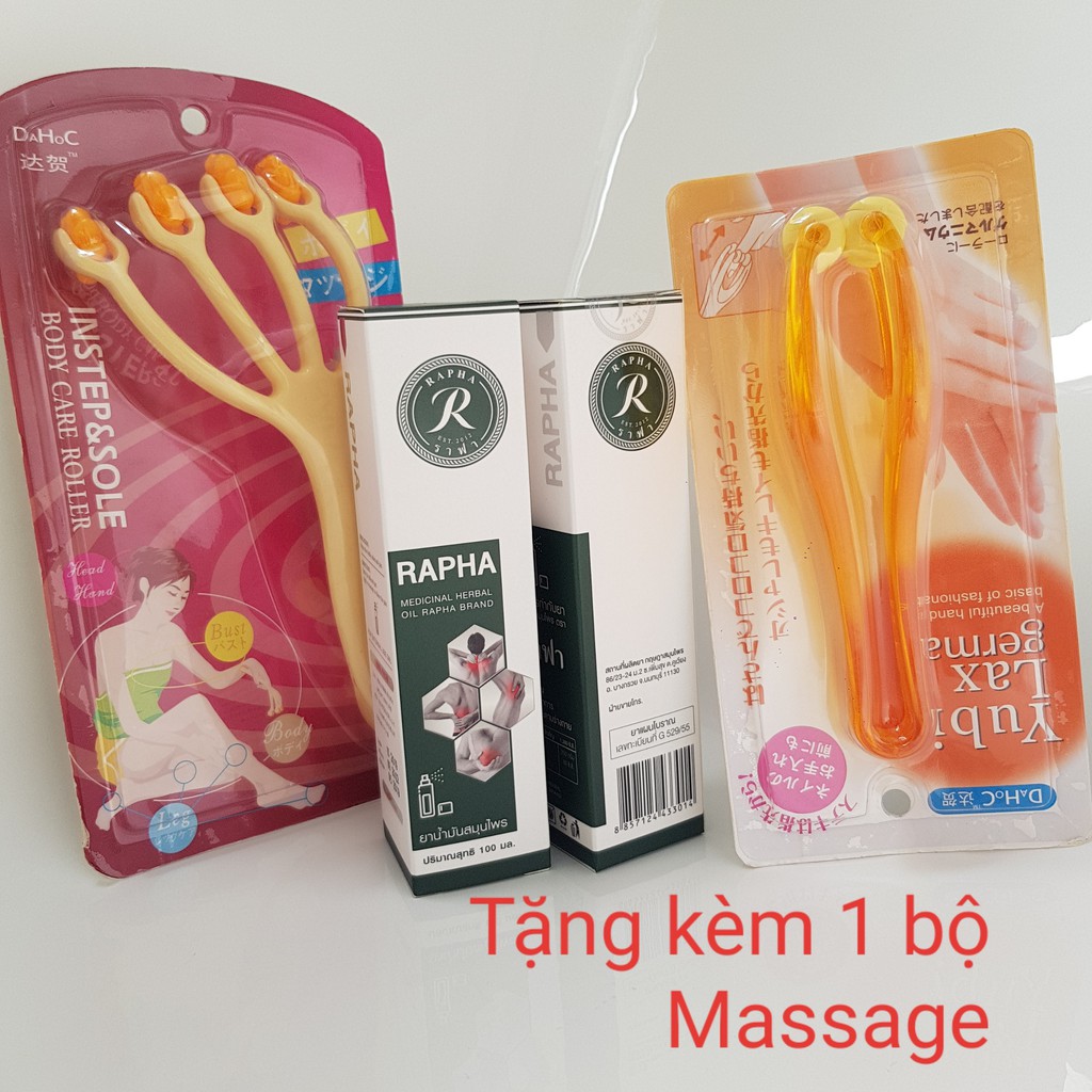 [Tặng Cây Massage] Combo 2 Chai Dầu Y Học Cổ Truyền Thái Lan RAPHA 100ml