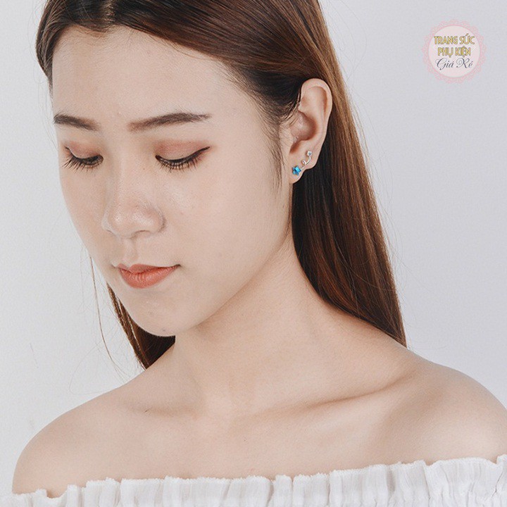 Hoa tai thời trang Hàn bạc ý S925, xinh xắn giá rẻ - HT224