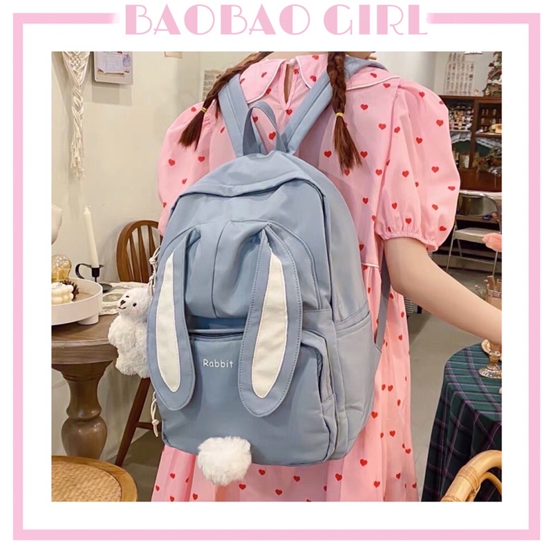 Balo, cặp sách đi học ulzzang hình con thỏ mã B1, hàng order 2 tuần BAOBAOGIRL