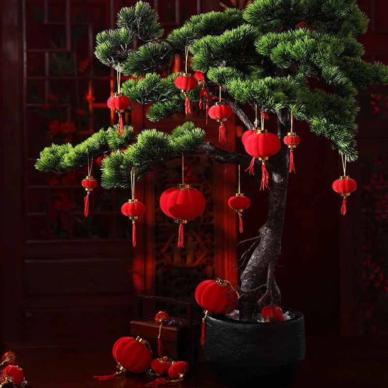 Lồng đèn đỏ treo trang trí năm mới phong cách Trung Hoa