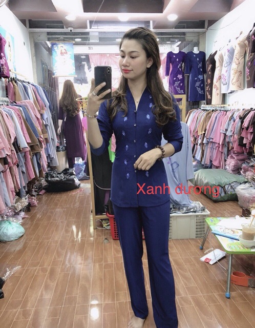 Đồ lam đi chùa- Mẫu thun bà lai