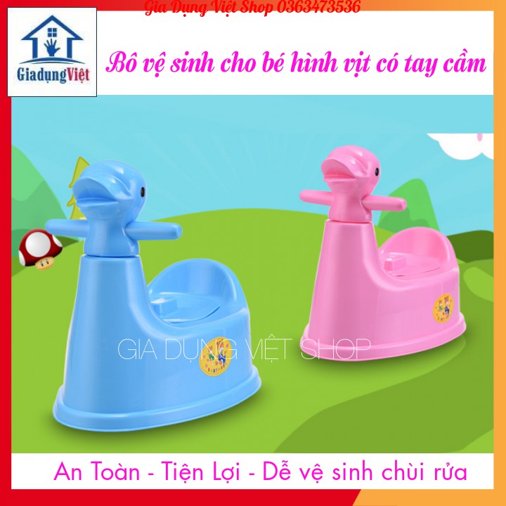 Bô Vệ Sinh Cho Bé Hình Vịt Có Tay Cầm Tiện Lợi