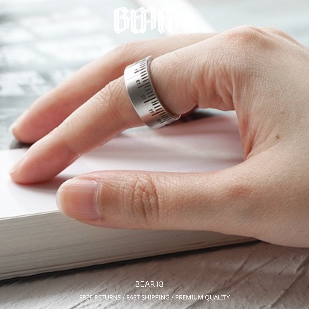 Nhẫn nam trơn bảng to khắc số đẹp chất, chất liệu thép titan không gỉ 100% unisex phù hợp cho nam và nữ BEAR18 - N106