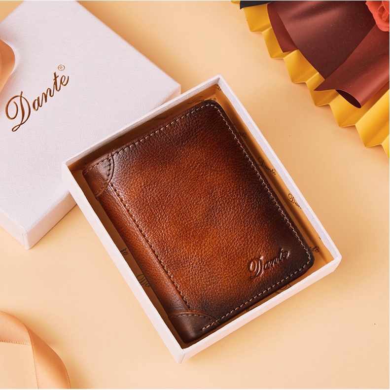 Ví Da Nam Đứng Nhiều Ngăn Thương Hiệu Chính Hãng Dante Cao Cấp Da Bò Thật Lớp Đầu Tiên Max Đẹp Và Đẳng Cấp Kèm Hộp Quà