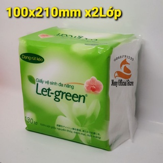 GIẤY VUÔNG LETGREEN (130 TỜ) 100% BỘT GIẤY NGUYÊN THỦY 100x210mm