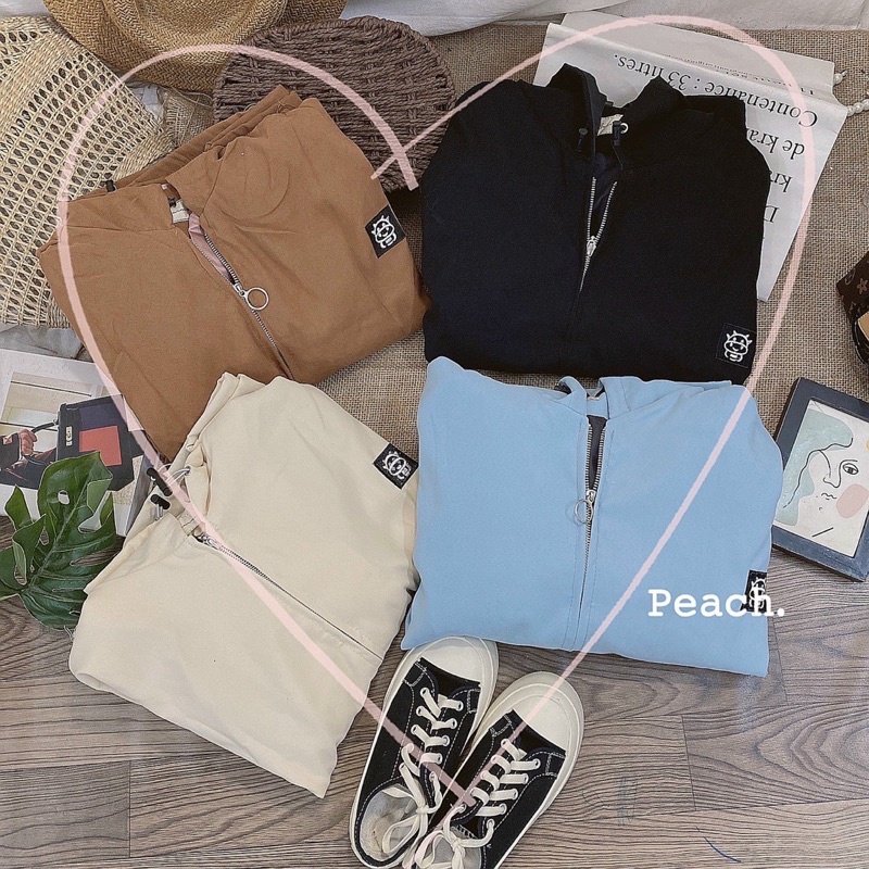 Khoác da lộn bigsize quảng châu logo bò sữ thêu 50-85kg sẵn