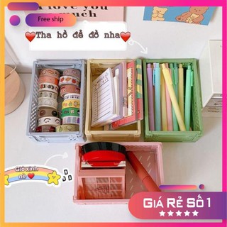 Rổ nhựa mini gấp gọn đựng vật dụng tiện lợi