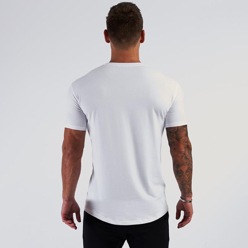Áo thun cotton tay ngắn cổ chữ V thời trang mới cho nam tập thể thao chạy bộ thoải mái