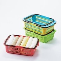 Rổ nhựa hình chữ nhật 2 quai của Nhật 35,5x29cm cao x13,5cm 360g K862