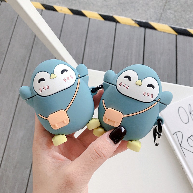 Case Vỏ Bao Airpod Đựng Tai Nghe Airpods 1 2 Pro Hình Thú Siêu Cute Bằng Sillicone Dẻo Tặng Kèm Móc - Dino case Link 1