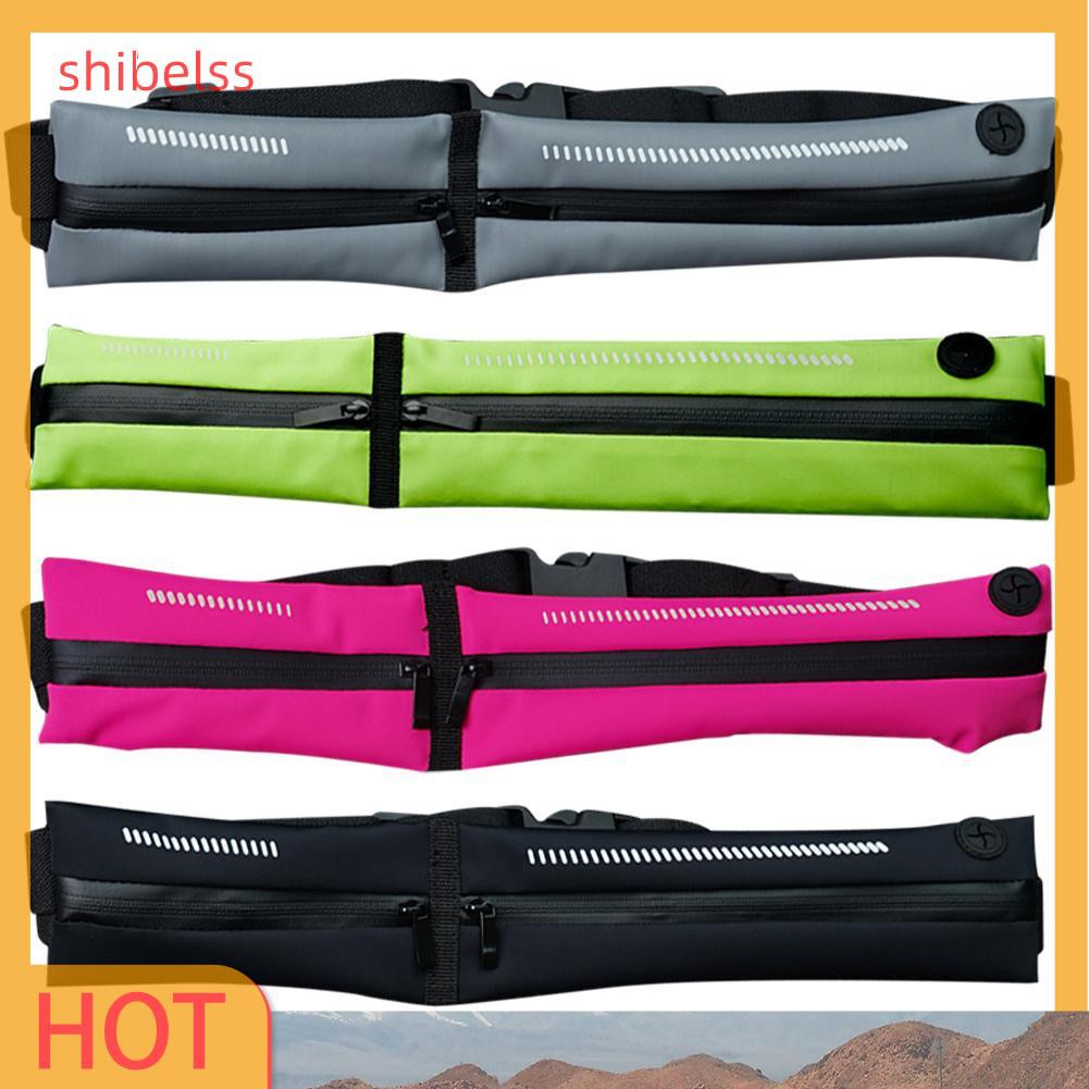 （ʚshibelss）Waist Belt Bag Waterproof Running Jogging Cycling Sports Phone Pouch Bag