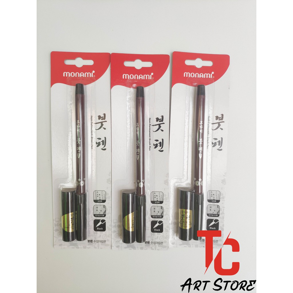 [TC Art Store] Bút Cọ Thư Pháp Monami Kèm Mực – Brush Pen