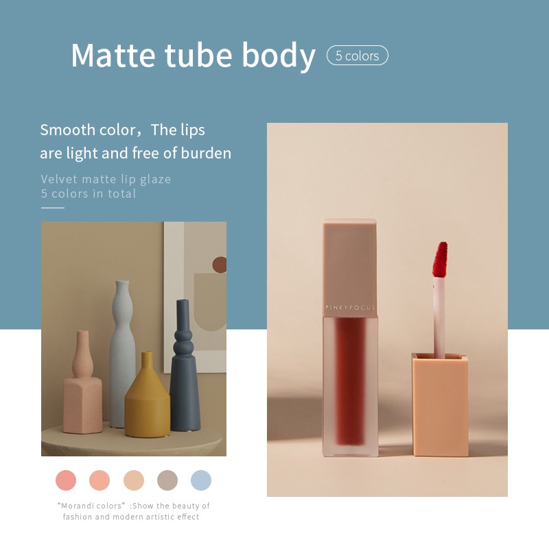 Bộ 5 son môi Pinkyfocus màu nhung chống thấm nước | BigBuy360 - bigbuy360.vn