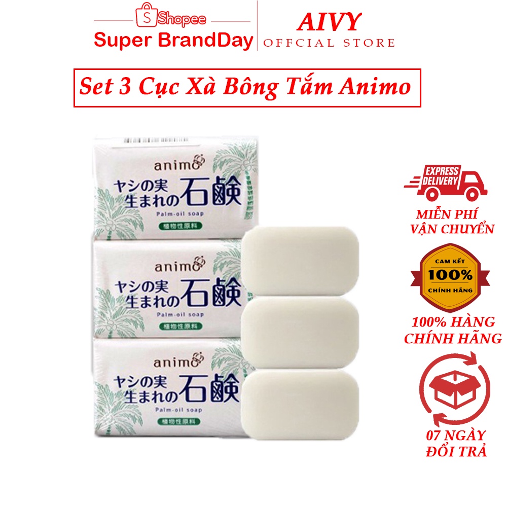 Set 3 Cục Xà Bông Animo Nhật Bản