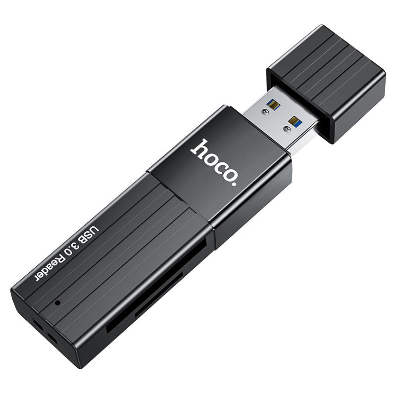 Đầu đọc thẻ nhớ 2.0 / 3.0 Hoco HB20 Mindful - hỗ trợ khe microSD/SD  - Chính Hãng