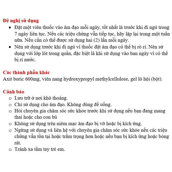 [DATE 6/2023] Âzo Bóric Ácid 600 mg 30 VIÊN