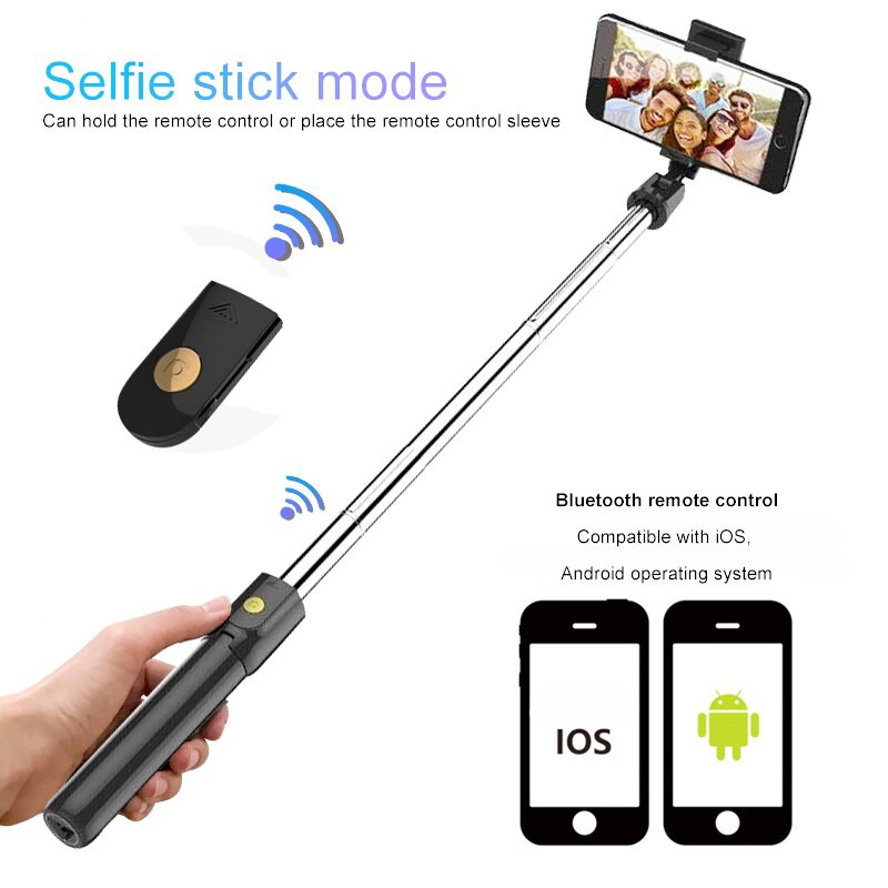 (SIÊU HOT - KÈM REMOTE) Gậy chụp hình kiêm Tripod 3 chân và Remote Bluetooth K07 - Gậy chụp hình tự sướng Bluetooth | BigBuy360 - bigbuy360.vn