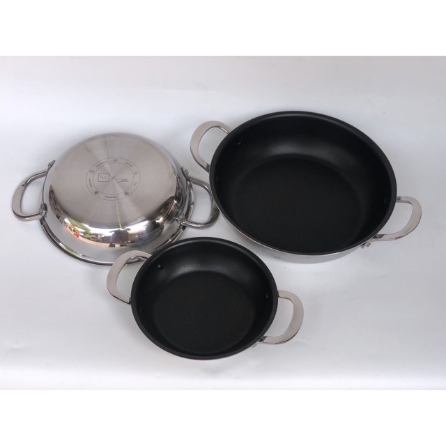 Chảo chống dính Fivestar 26cm 2 quai inox 3 lớp đúc liền khối đun từ-inox 304