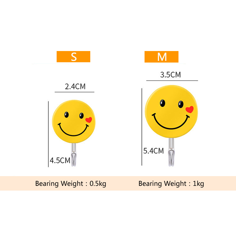 Móc Treo Đồ Dán Tường Hình Mặt Cười Đáng Yêu